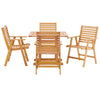 Modway Hatteras 5 Piece Outdoor Patio Eucalyptus Wood Dining Set