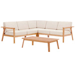 Modway Sedona 4 Piece Outdoor Patio Eucalyptus Wood Sectional