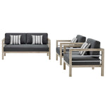 Modway Wiscasset 3 Piece Outdoor Patio Acacia Wood Set