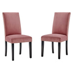 Modway Parcel Performance Velvet Dining Side Chairs - Set of 2