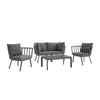 Modway Riverside 5 Piece Outdoor Patio Aluminum Set