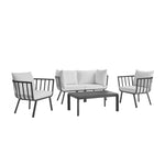 Modway Riverside 5 Piece Outdoor Patio Aluminum Set