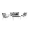 Modway Riverside 5 Piece Outdoor Patio Aluminum Set