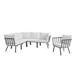 Modway Riverside 6 Piece Outdoor Patio Aluminum Set