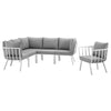 Modway Riverside 6 Piece Outdoor Patio Aluminum Set