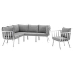 Modway Riverside 6 Piece Outdoor Patio Aluminum Set