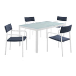 Modway Raleigh 5 Piece Outdoor Patio Aluminum Dining Set