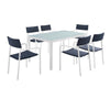 Modway Raleigh 7 Piece Outdoor Patio Aluminum Dining Set