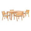 Modway Portsmouth 5 Piece Outdoor Patio Karri Wood Dining Set