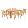 Modway Portsmouth 7 Piece Outdoor Patio Karri Wood Dining Set
