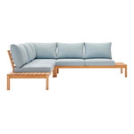 Modway Freeport 3 Piece Outdoor Patio Karri Wood Sectional