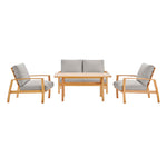 Modway Orlean 4 Piece Outdoor Patio Eucalyptus Wood Set