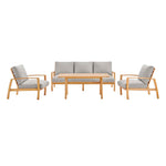 Modway Orlean 4 Piece Outdoor Patio Eucalyptus Wood Set