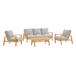 Modway Orlean 4 Piece Outdoor Patio Eucalyptus Wood Set