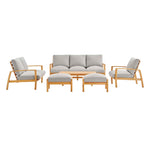 Modway Orlean 6 Piece Outdoor Patio Eucalyptus Wood Set