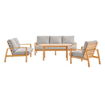 Modway Orlean 4 Piece Outdoor Patio Eucalyptus Wood Dining Set