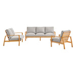 Modway Orlean 3 Piece Outdoor Patio Eucalyptus Wood Set