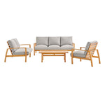 Modway Orlean 4 Piece Outdoor Patio Eucalyptus Wood Set