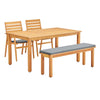 Modway Syracuse 4 Piece Outdoor Patio Eucalyptus Wood Dining Set