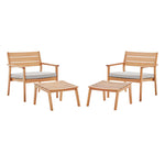 Modway Breton 4 Piece Outdoor Patio Ash Wood Set