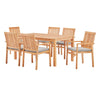 Modway Farmstay 7 Piece Outdoor Patio Teak Wood Dining Set