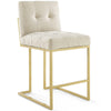 Modway Privy Gold Stainless Steel Upholstered Fabric Counter Stool
