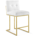 Modway Privy Gold Stainless Steel Upholstered Fabric Counter Stool