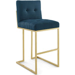 Modway Privy Gold Stainless Steel Upholstered Fabric Bar Stool