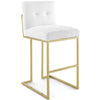 Modway Privy Gold Stainless Steel Upholstered Fabric Bar Stool