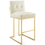 Modway Privy Gold Stainless Steel Performance Velvet Bar Stool