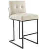 Modway Privy Black Stainless Steel Upholstered Fabric Bar Stool