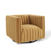 Modway Conjure Channel Tufted Performance Velvet Swivel Armchair