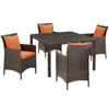 Modway Conduit 5 Piece Outdoor Patio Wicker Rattan Set