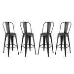 Modway Promenade Bar Side Stool Metal Set of 4