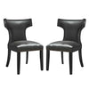 Modway Curve Dining Chair Vinyl Set of 2