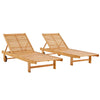 Modway Hatteras Outdoor Patio Eucalyptus Wood Chaise Lounge Set of 2