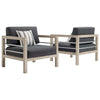 Modway Wiscasset Outdoor Patio Acacia Wood Armchair Set of 2