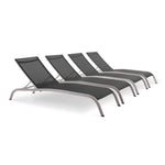 Modway Savannah Outdoor Patio Mesh Chaise Lounge Set of 4
