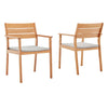 Modway Viewscape Outdoor Patio Ash Wood Dining Armchair Set of 2