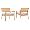 Modway Breton Outdoor Patio Ash Wood Armchair Set of 2