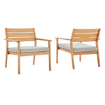 Modway Breton Outdoor Patio Ash Wood Armchair Set of 2