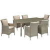 Modway Conduit 7 Piece Outdoor Patio Wicker Rattan Dining Set