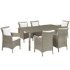 Modway Conduit 7 Piece Outdoor Patio Wicker Rattan Dining Set