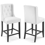 Modway Baronet Counter Bar Stool Faux Leather Set of 2