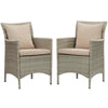 Modway Conduit Outdoor Patio Wicker Rattan Dining Armchair Set of 2