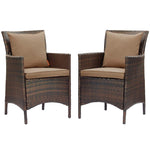 Modway Conduit Outdoor Patio Wicker Rattan Dining Armchair Set of 2