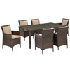 Modway Conduit 7 Piece Outdoor Patio Wicker Rattan Dining Set