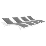 Modway Glimpse Outdoor Patio Mesh Chaise Lounge Set of 4