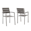 Modway Shore Outdoor Patio Aluminum Dining Armchair Set of 2