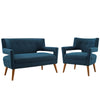 Modway Sheer Upholstered Fabric Loveseat and Armchair Set